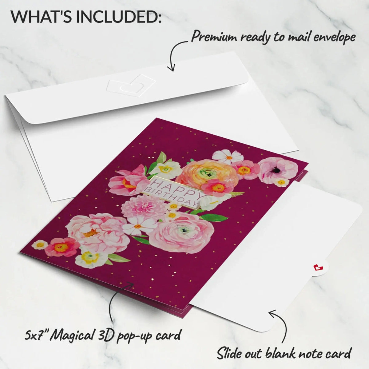 ArtsiPhartsi Blush Blooms Birthday Pop-Up Card Greeting Cards
