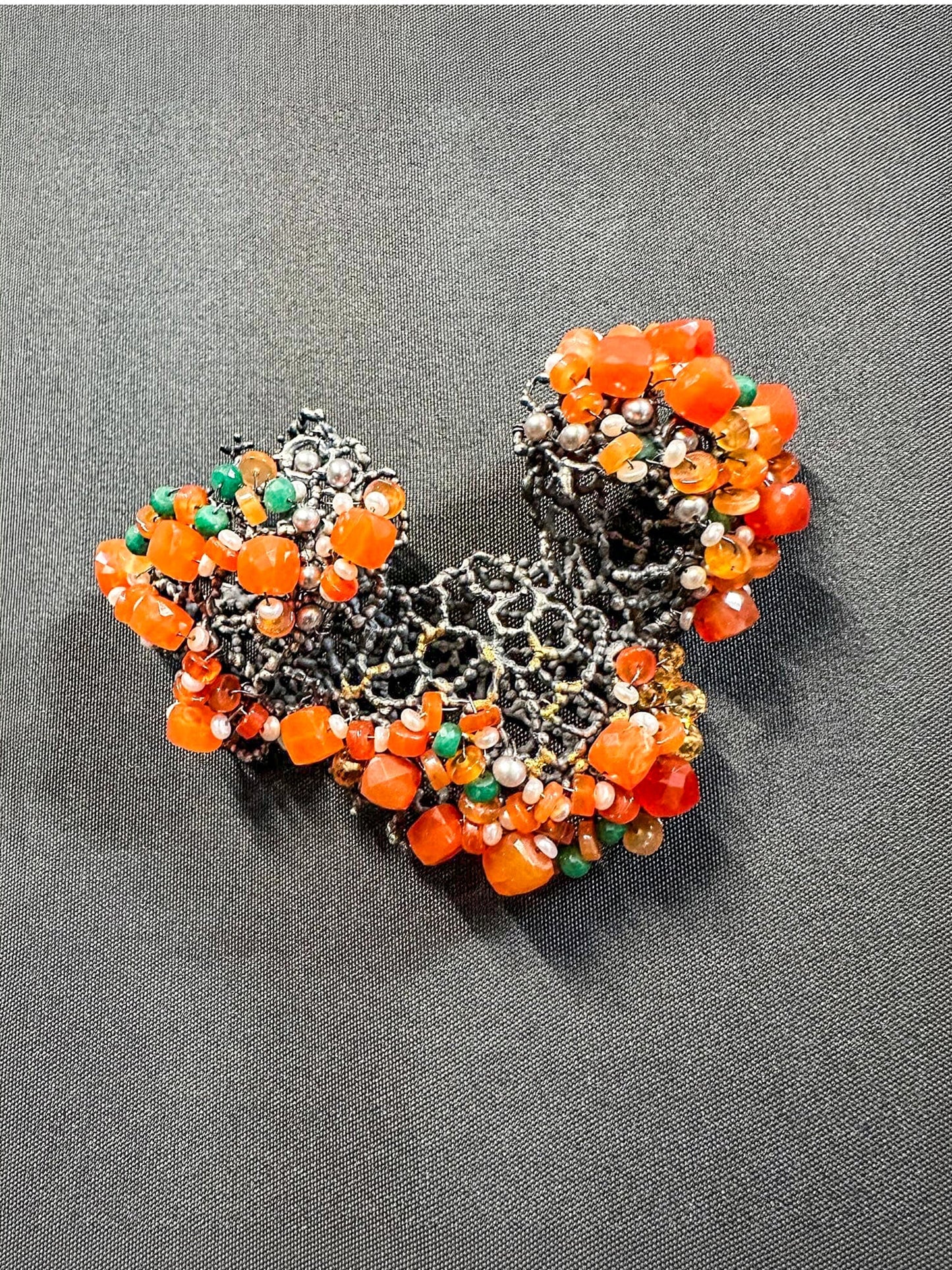 Brain Coral Design Carnelian Brooche Jinbi Designs