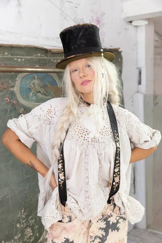 Top 1366 Eyelet Iruka Blouse - Moonlight