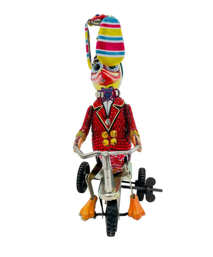ArtsiPhartsi Toy Duck on a Bike Mixed Media Sculpture