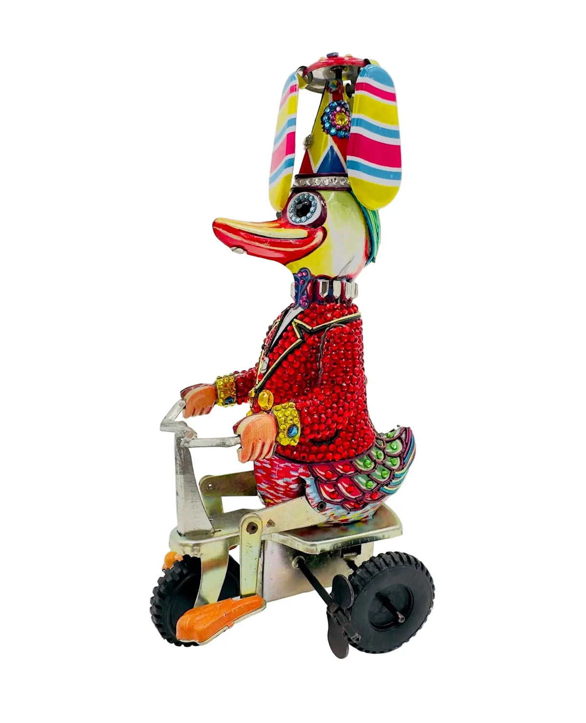 ArtsiPhartsi Toy Duck on a Bike Mixed Media Sculpture