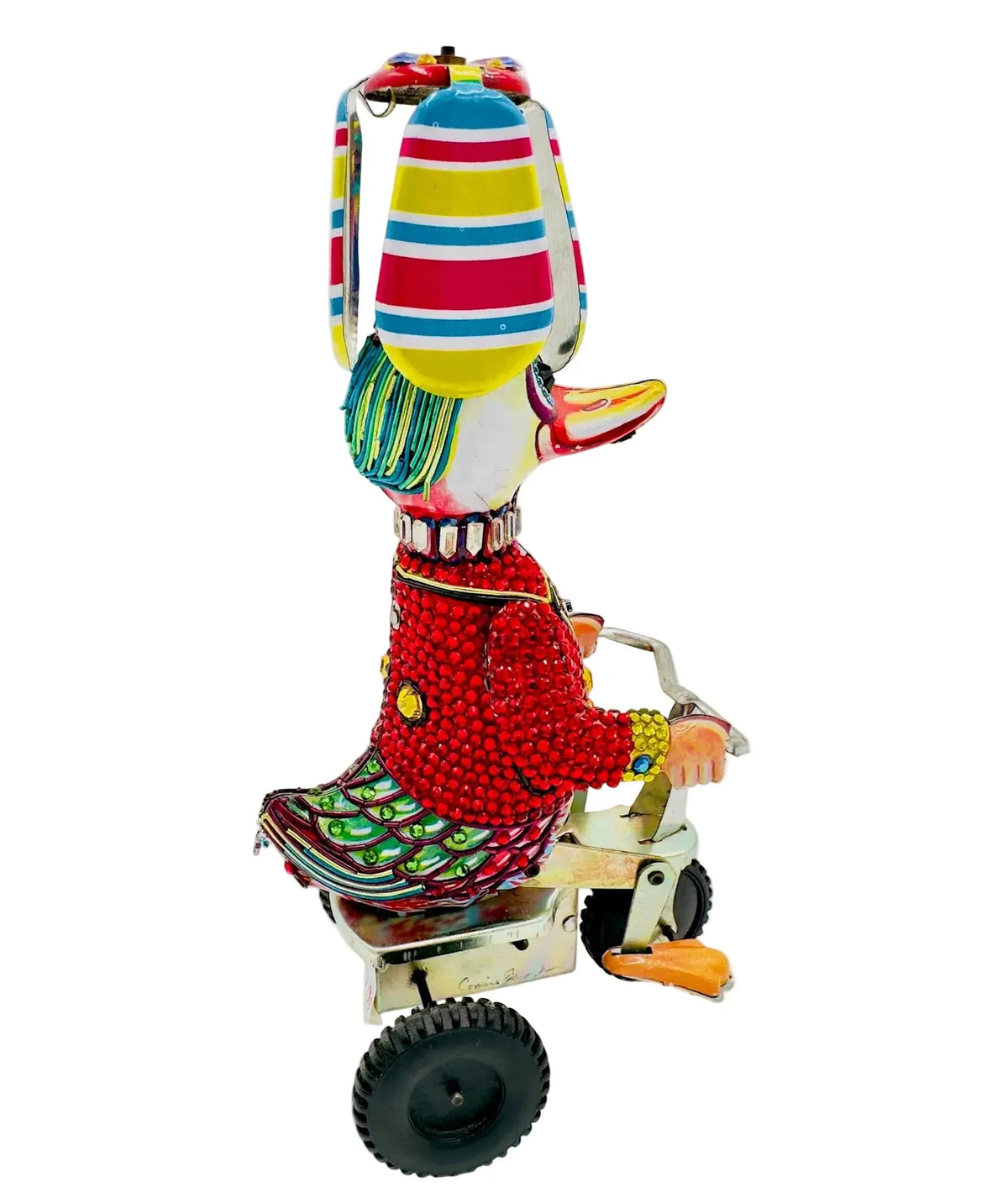 ArtsiPhartsi Toy Duck on a Bike Mixed Media Sculpture