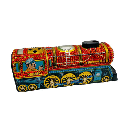 ArtsiPhartsi Embellished Vintage Toy Train Mixed Media Sculpture