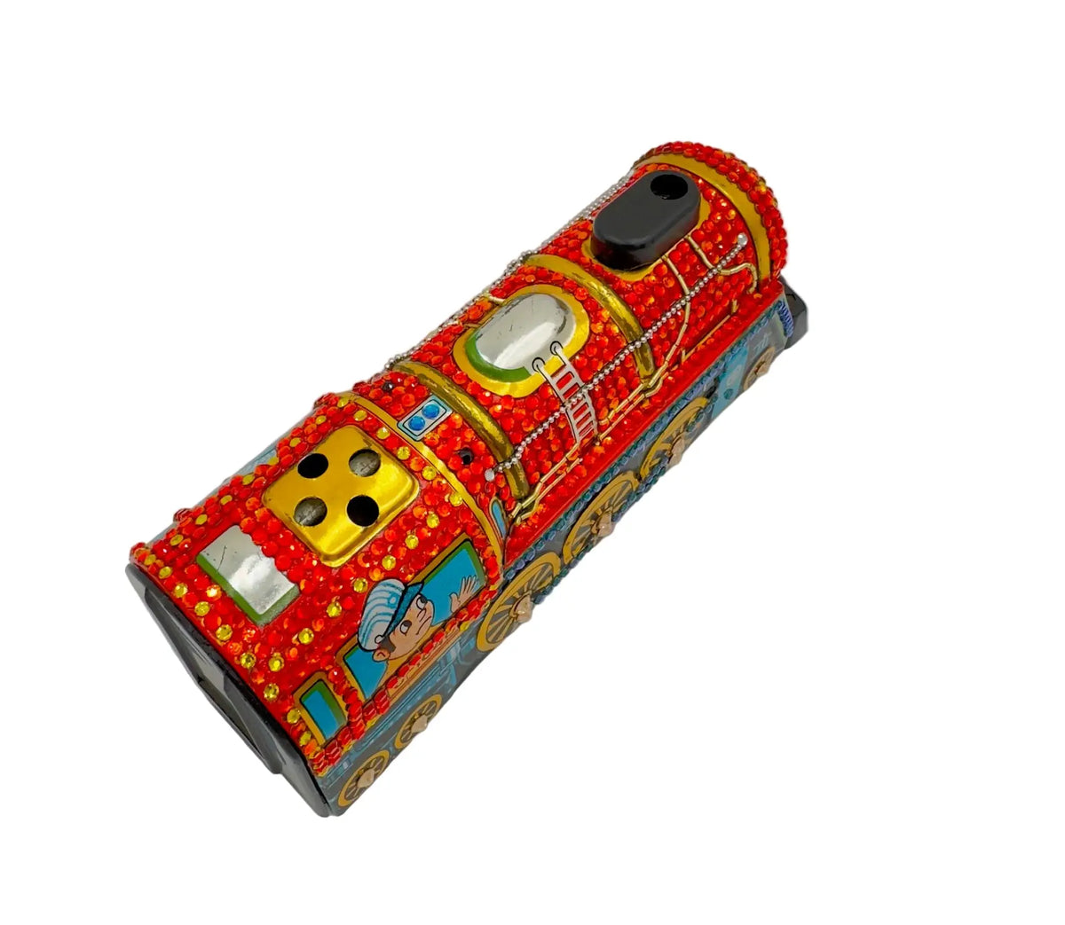 ArtsiPhartsi Embellished Vintage Toy Train Mixed Media Sculpture