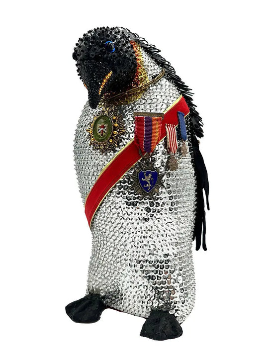 Sir Zipper Pull Penguin – Mixed Media Sculpture