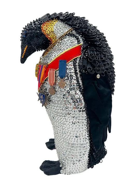 Sir Zipper Pull Penguin – Mixed Media Sculpture