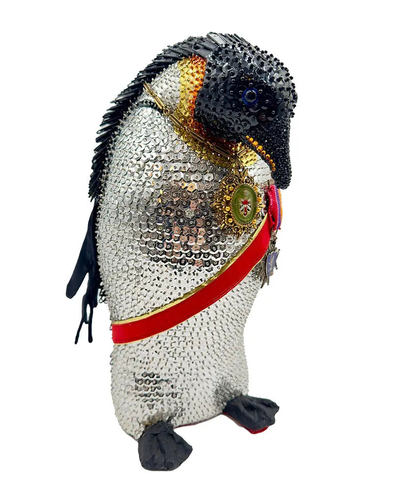 Sir Zipper Pull Penguin – Mixed Media Sculpture