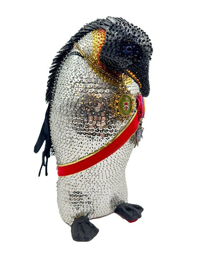 Sir Zipper Pull Penguin – Mixed Media Sculpture