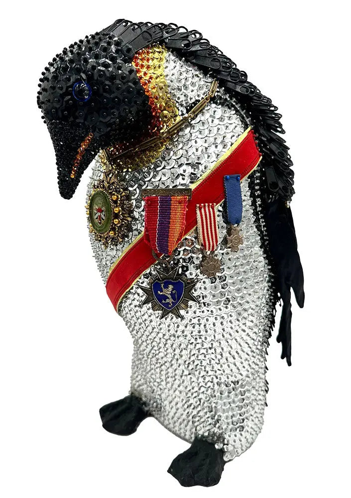 Sir Zipper Pull Penguin – Mixed Media Sculpture
