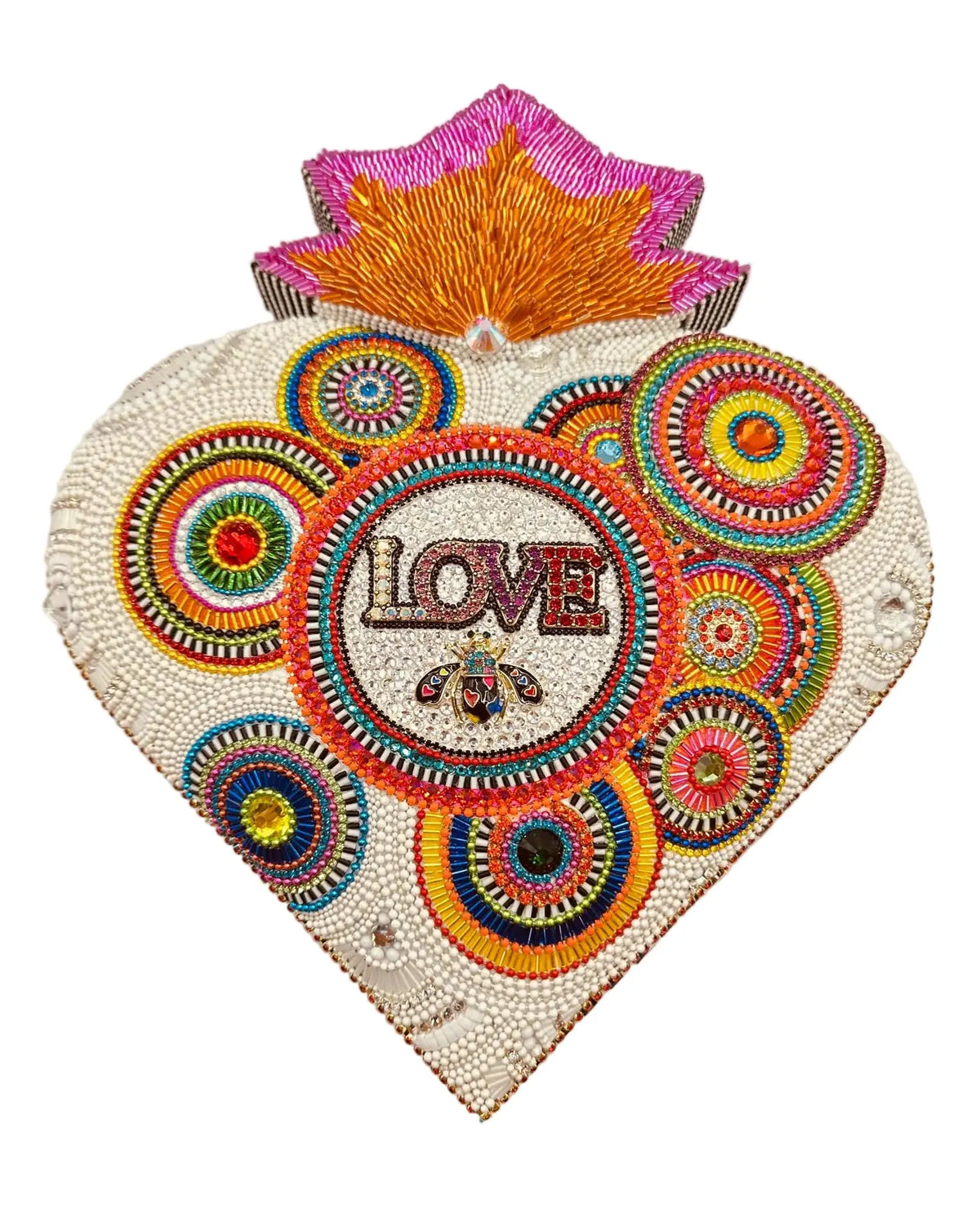 ArtsiPhartsi Circle of Love Heart 12" Mixed Media Wall Sculpture