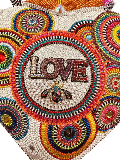 ArtsiPhartsi Circle of Love Heart 12" Mixed Media Wall Sculpture