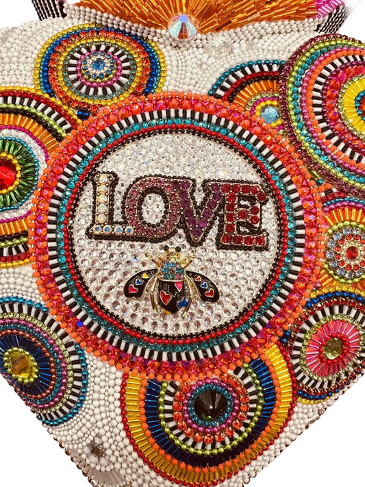 ArtsiPhartsi Circle of Love Heart 12" Mixed Media Wall Sculpture