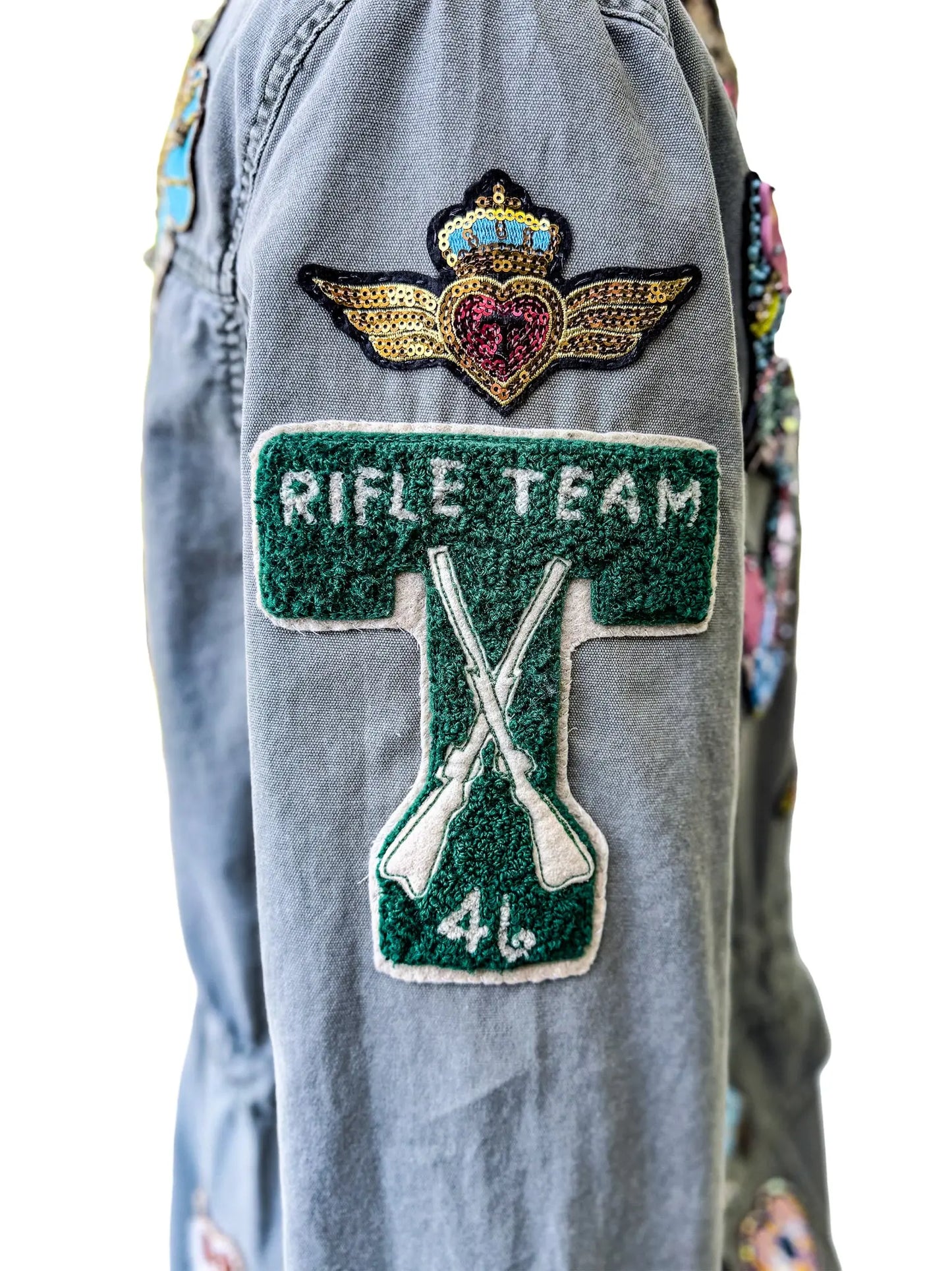 Urban Serengeti Embellished Safari Jacket with Beaded Menagerie