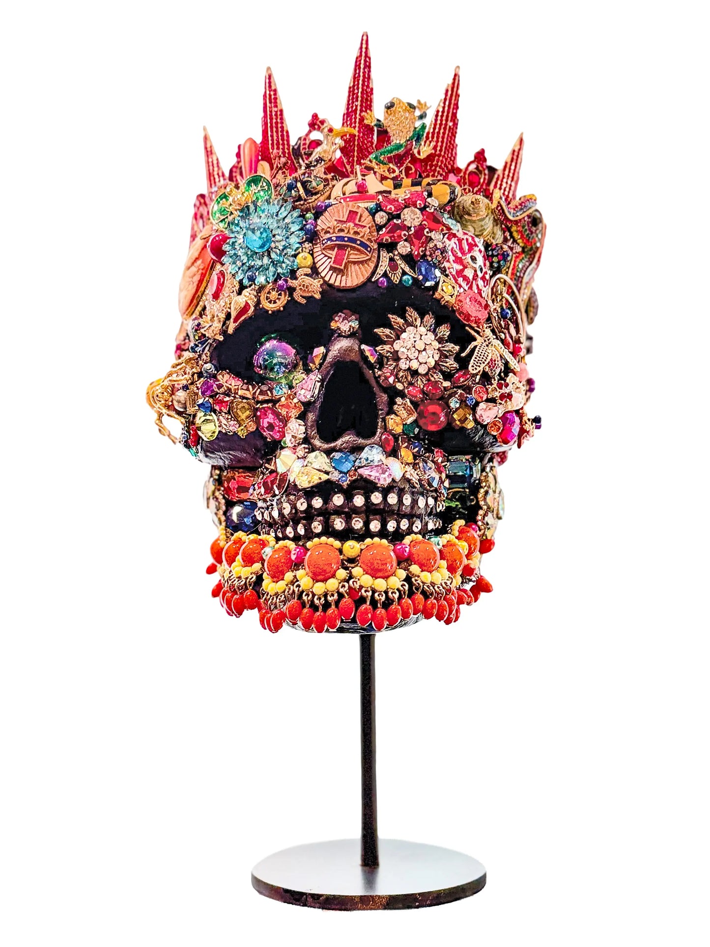 "The Scalawag Skull" - Vibrant Mixed Media Art by Cassie Edmonds
