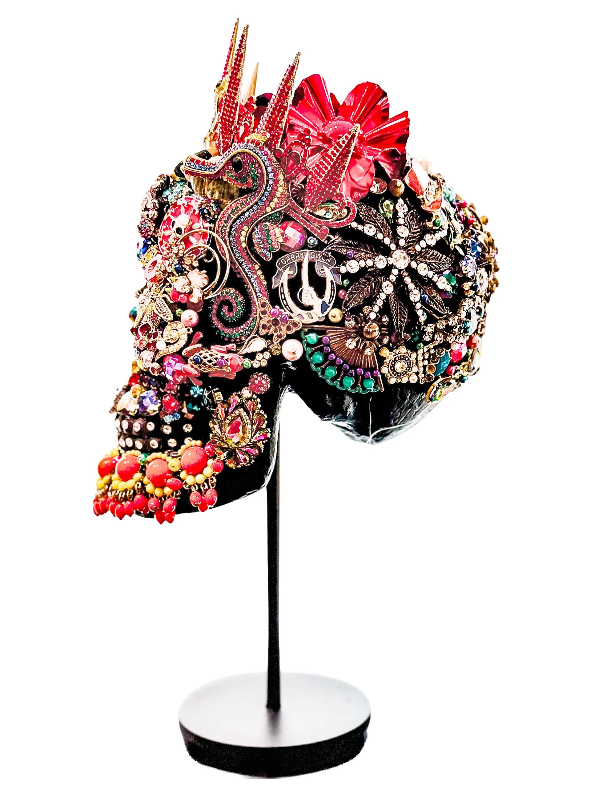 "The Scalawag Skull" - Vibrant Mixed Media Art by Cassie Edmonds