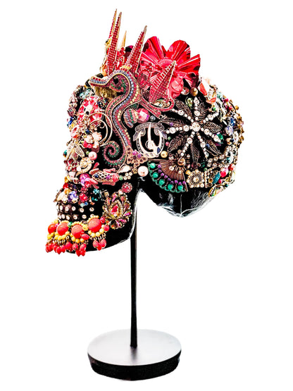 "The Scalawag Skull" - Vibrant Mixed Media Art by Cassie Edmonds