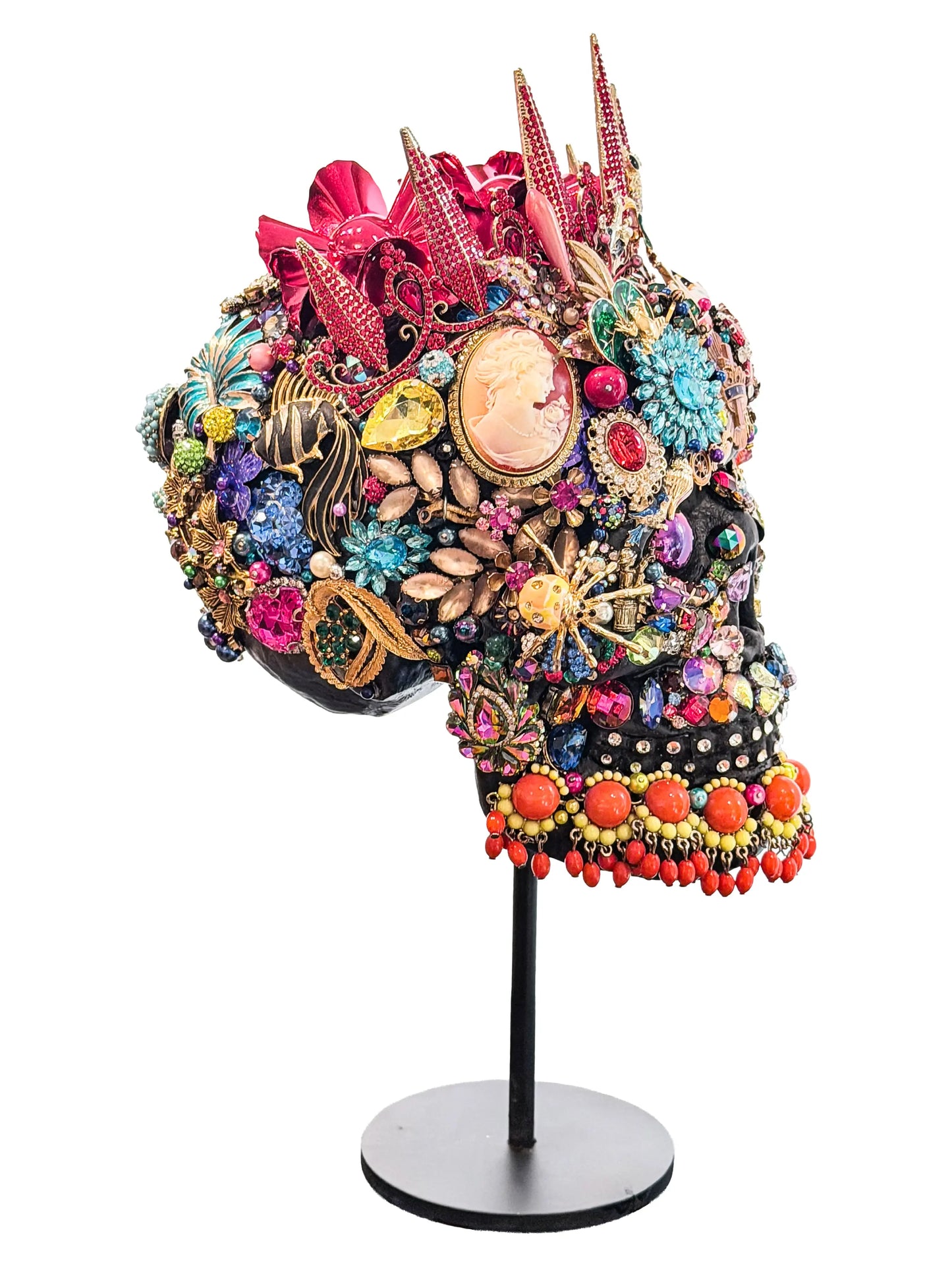"The Scalawag Skull" - Vibrant Mixed Media Art by Cassie Edmonds