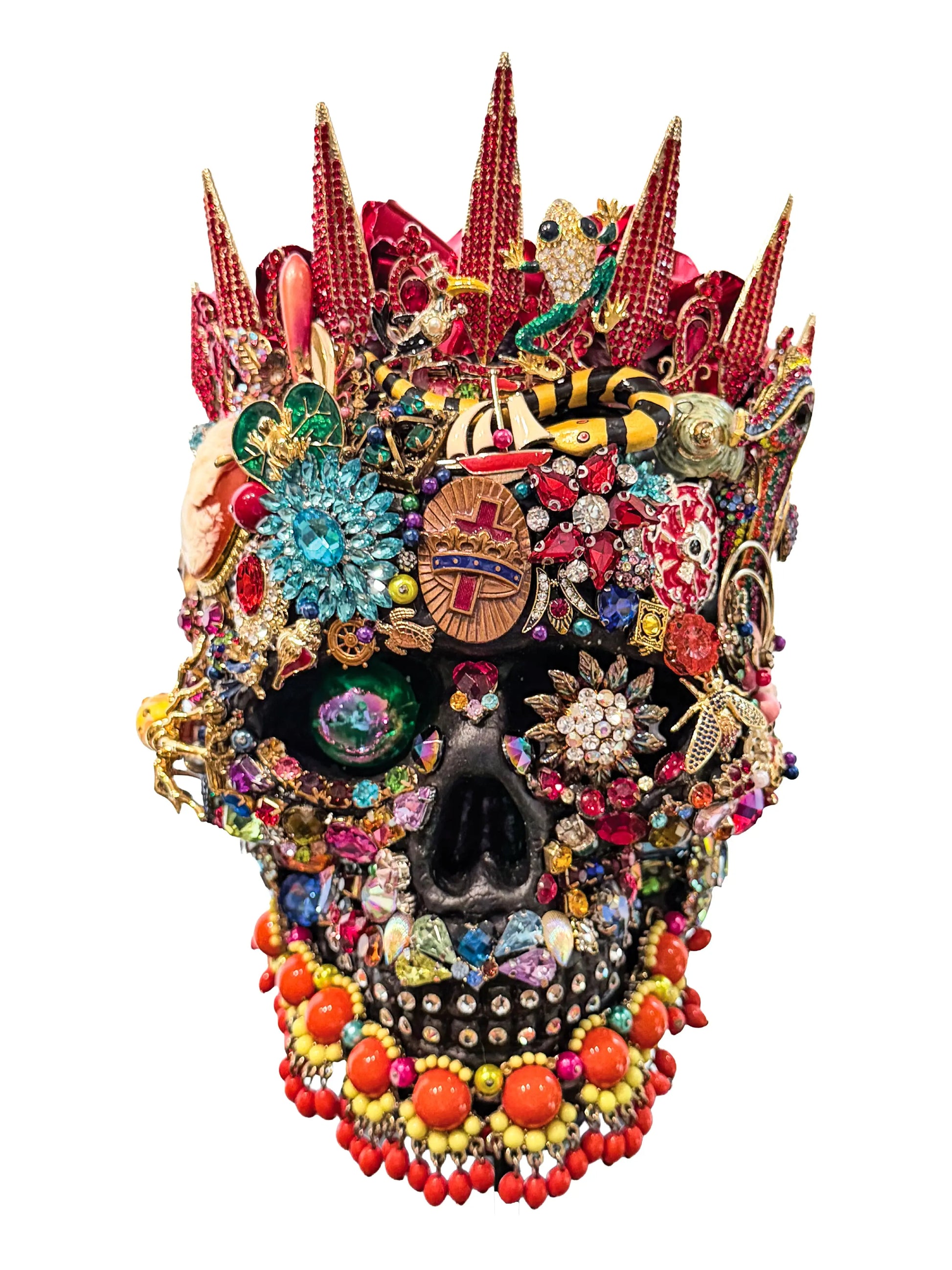 "The Scalawag Skull" - Vibrant Mixed Media Art by Cassie Edmonds