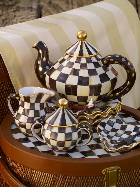 Courtly Check Ceramic Teapot