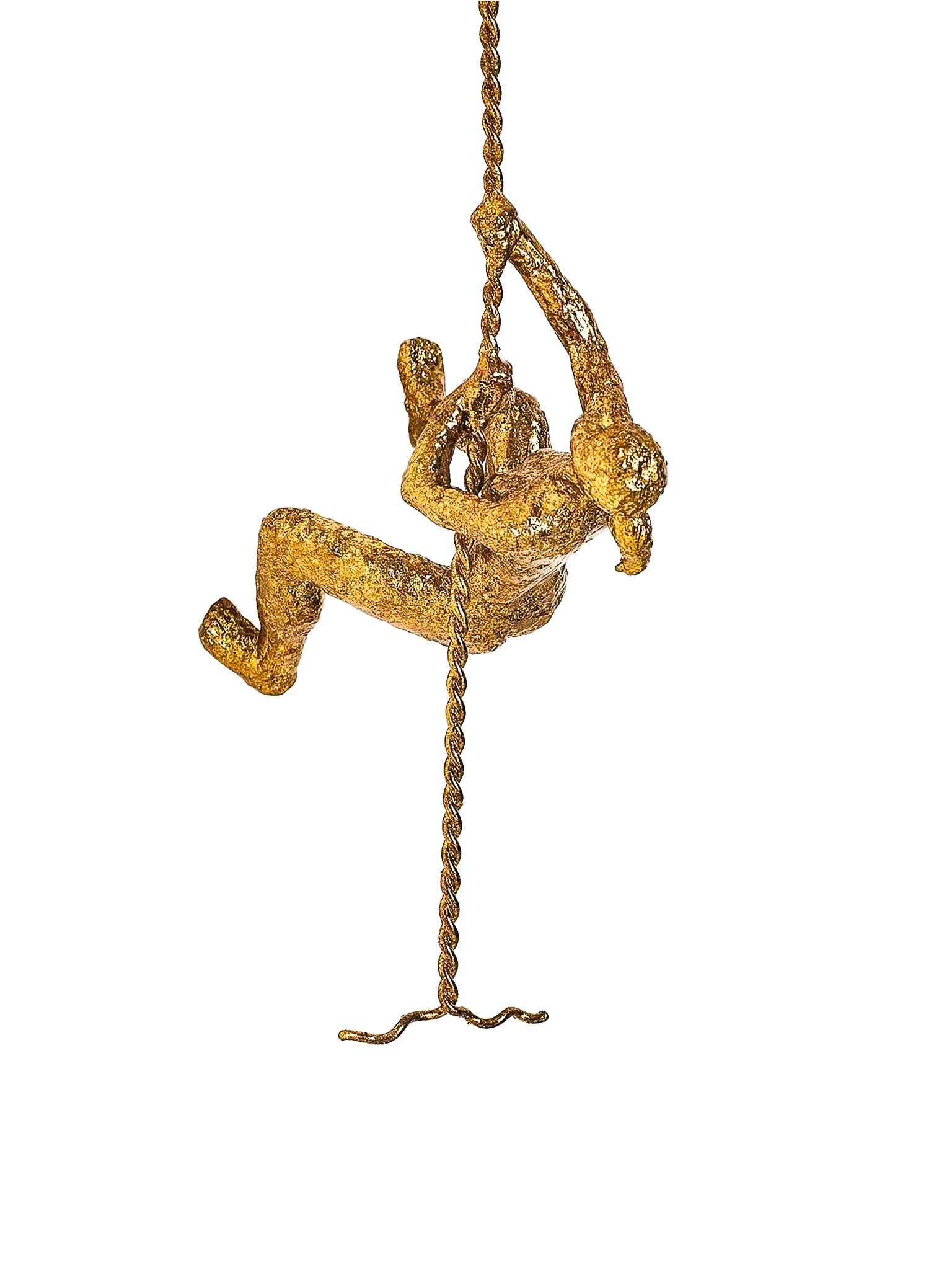 "The Ascent" Climbing Woman Wall Sculpture in Thai Gold Leaf