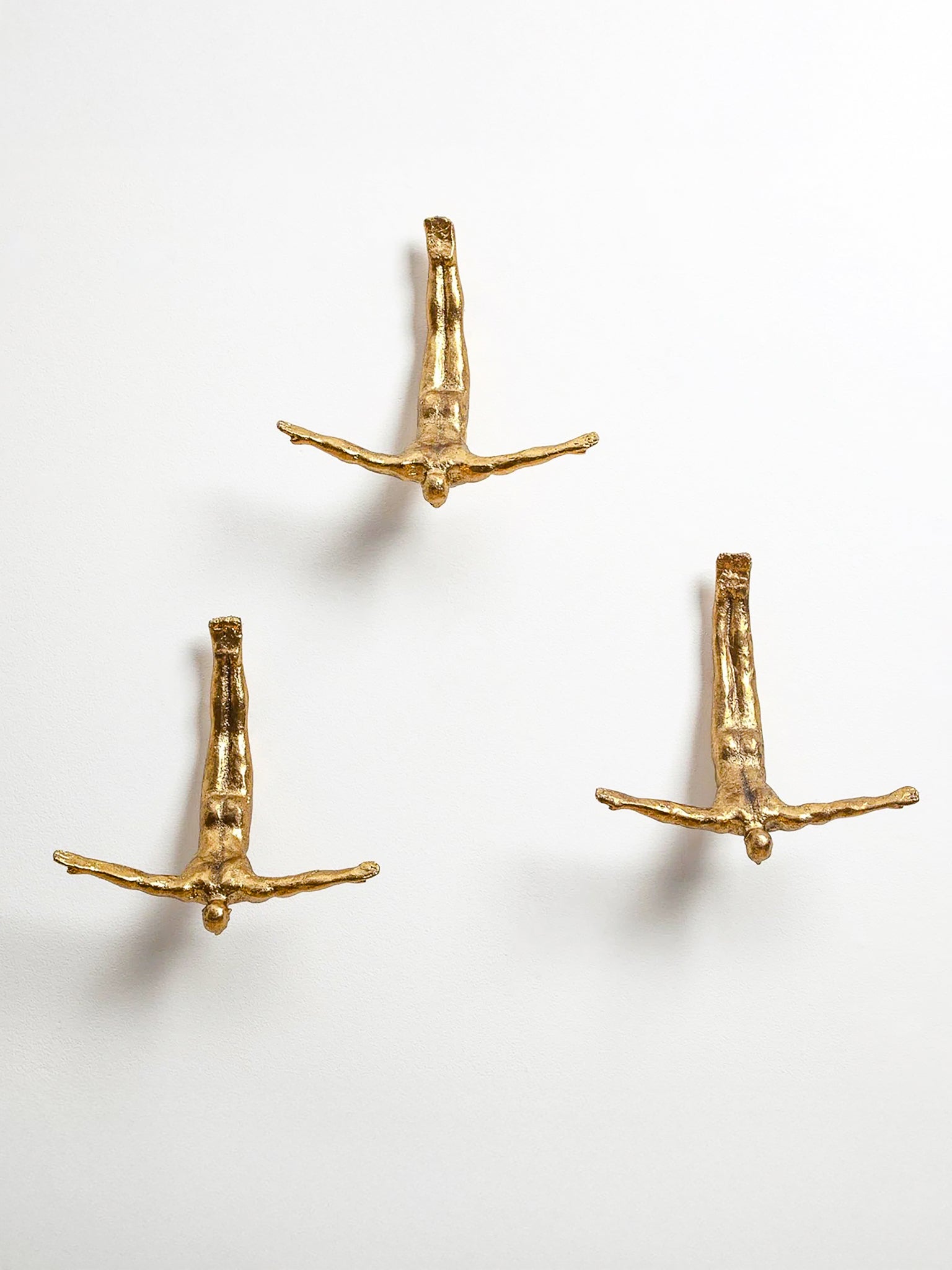 "The Swan Dive" Female Wall Sculpture in Thai Gold Leaf