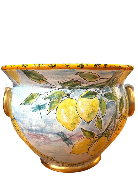Tuscan Lemon Cache Pot