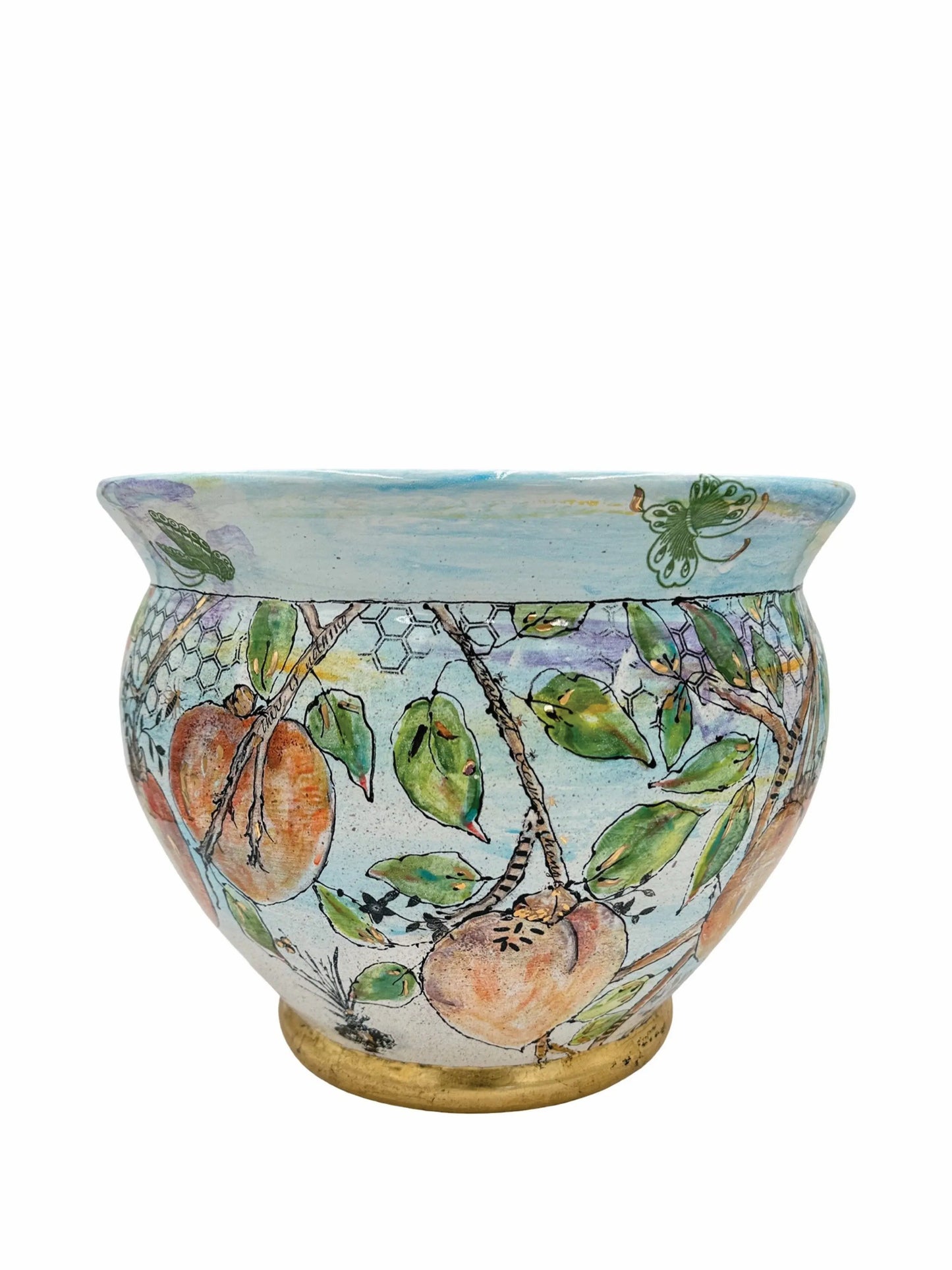 Persimmon Sky Ceramic Cache Pot