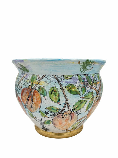 Persimmon Sky Ceramic Cache Pot