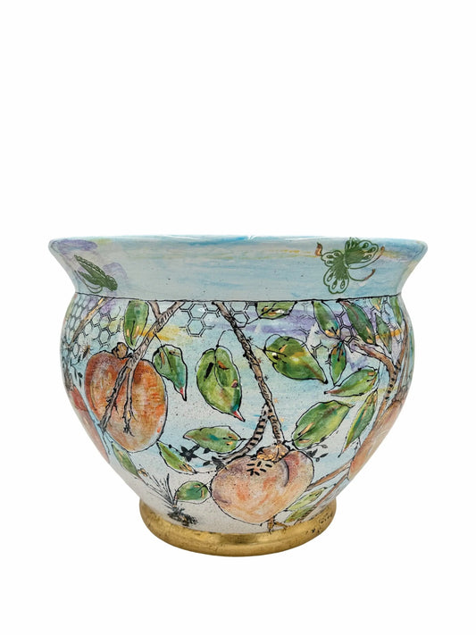Persimmon Sky Ceramic Cache Pot