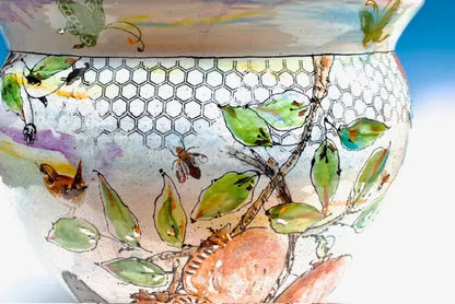 Persimmon Sky Ceramic Cache Pot