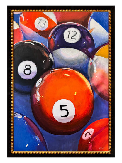 Racking the Pool Table - Bold Acrylic Artwork