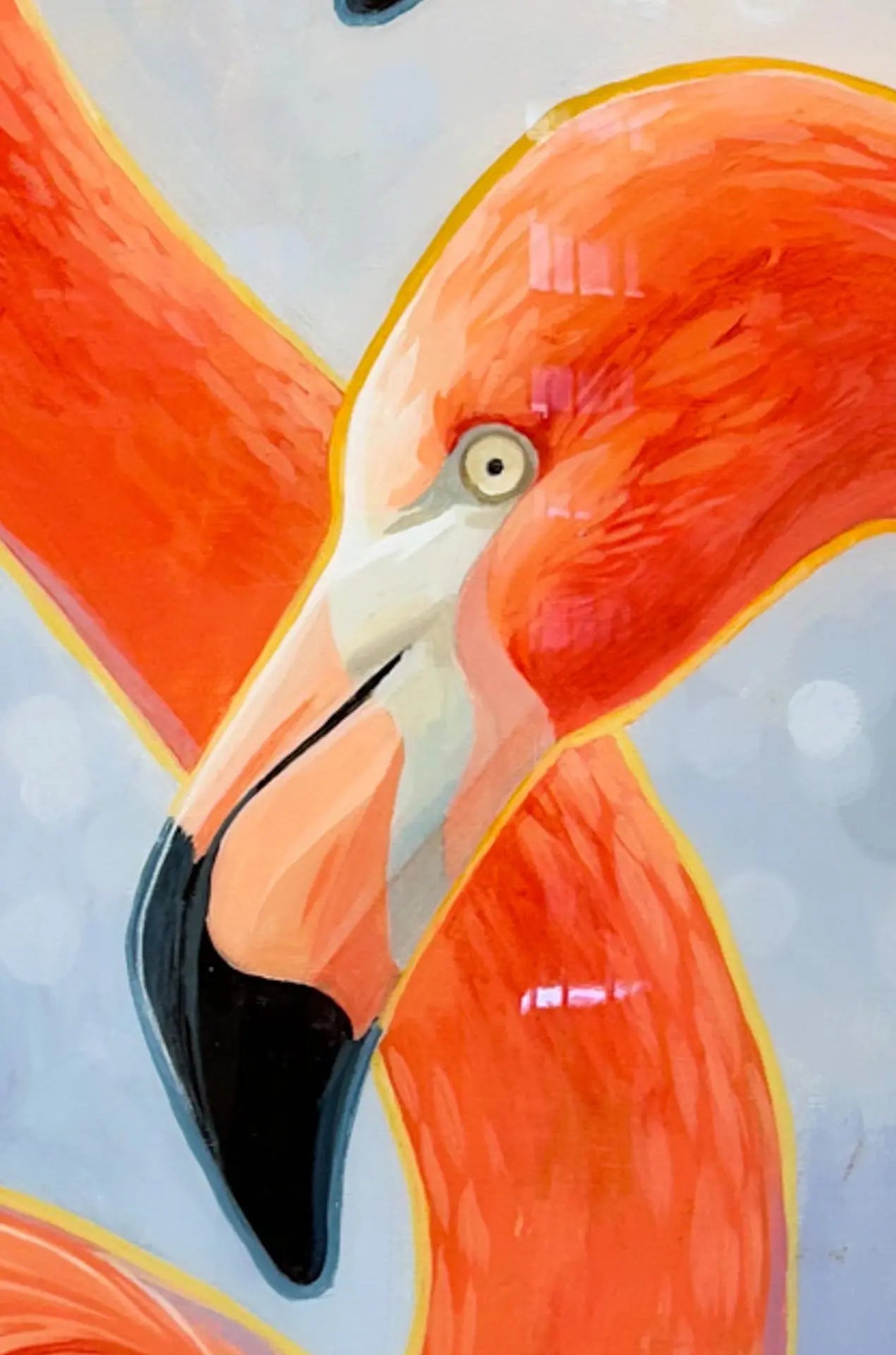 Two Flamingos– Original Hand-Painted Skateboard