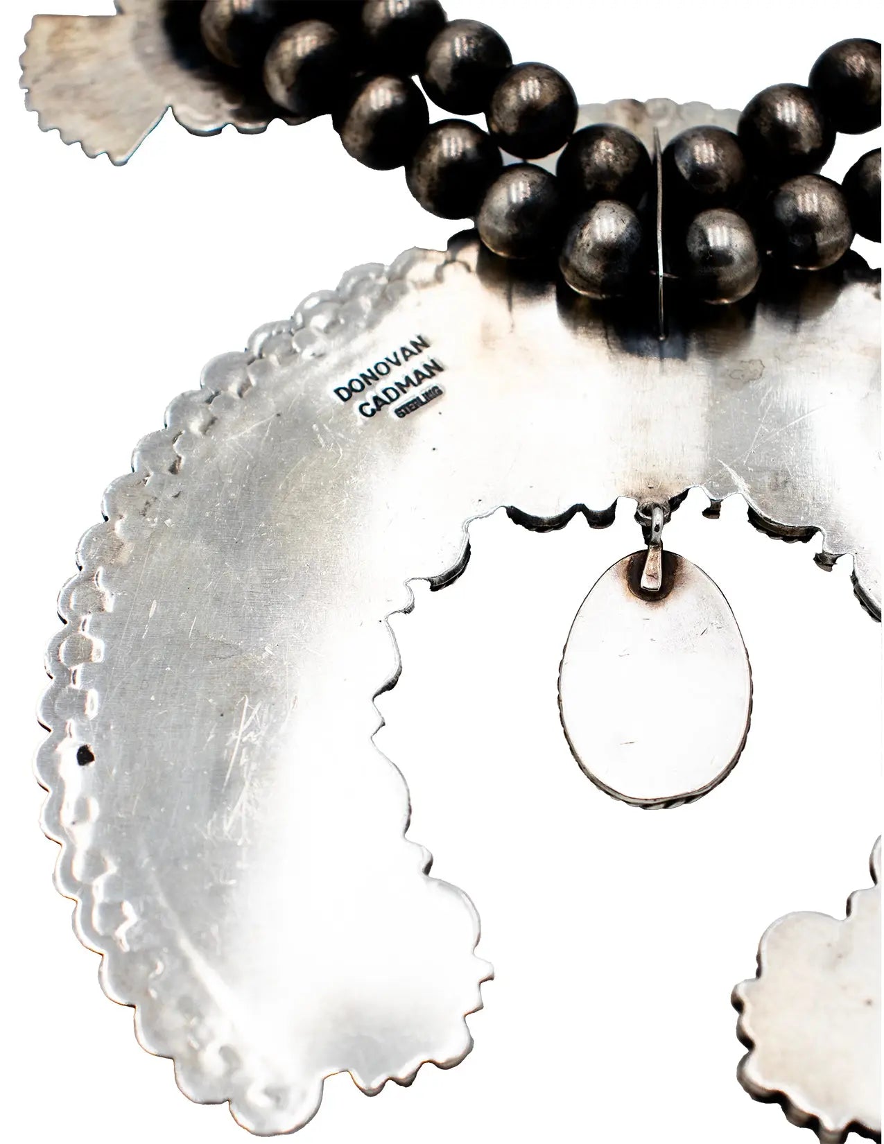 Squash Blossom Pendant Necklace –Native American Silver & Turquoise Statement Piece