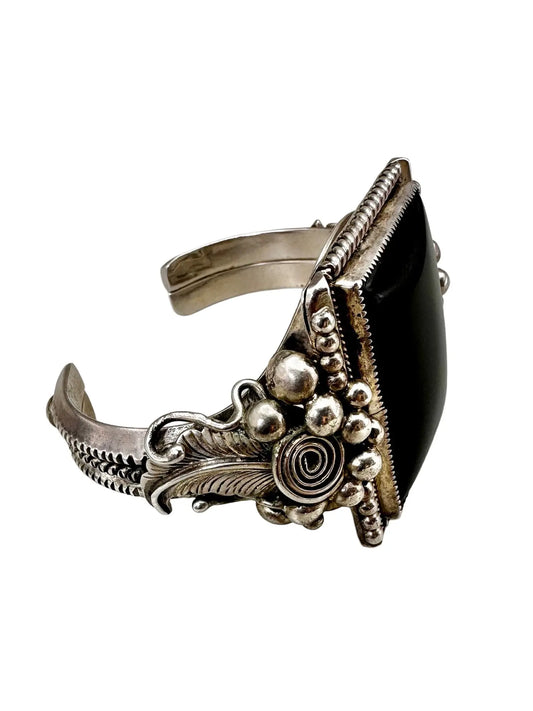 Black Onyx Sterling Silver Cuff