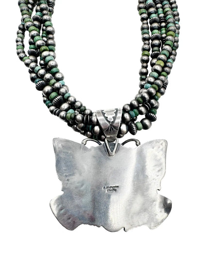 Turquoise Butterfly Multistrand Necklace