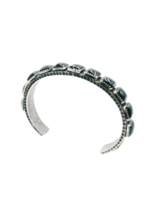Sterling Silver Onyx Cuff (Narrow)