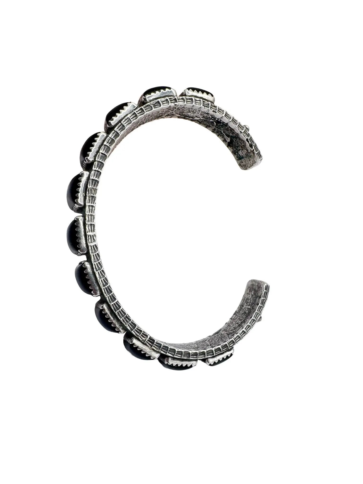 Sterling Silver Onyx Cuff (Narrow)