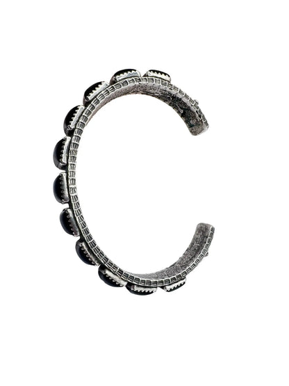Sterling Silver Onyx Cuff (Narrow)