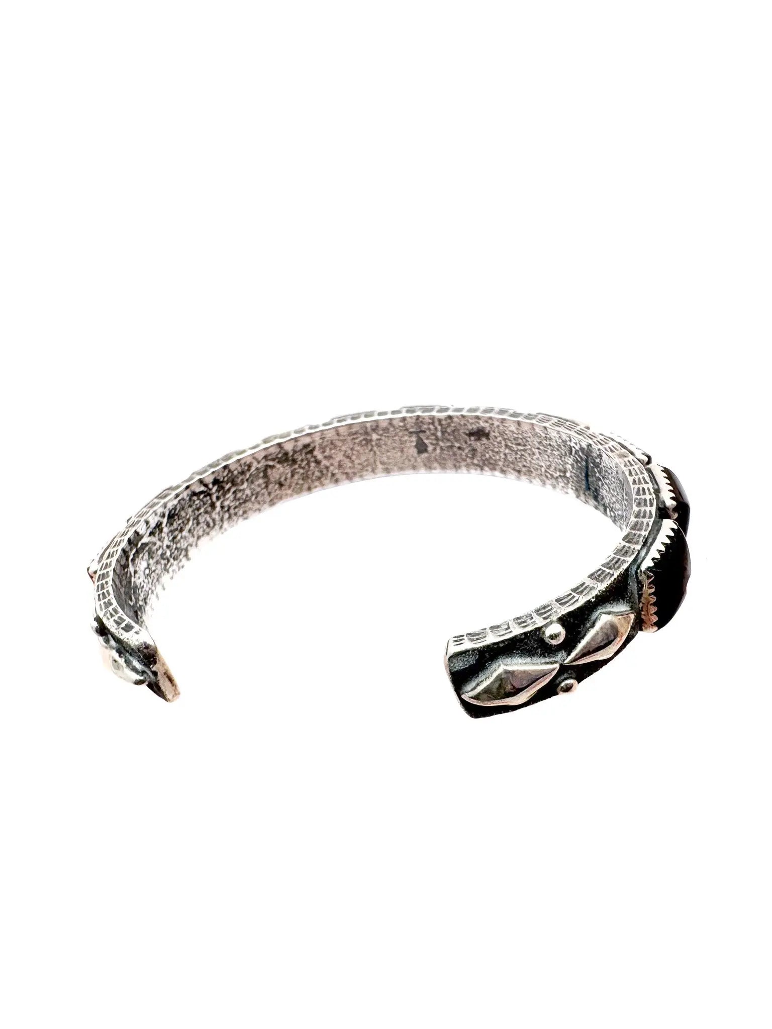 Sterling Silver Onyx Cuff (Narrow)