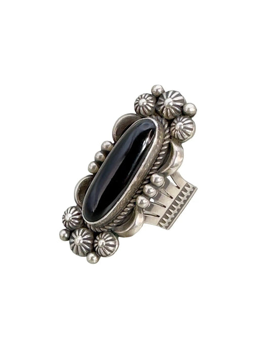 Onyx & Sterling Silver Ring – Size 9.5