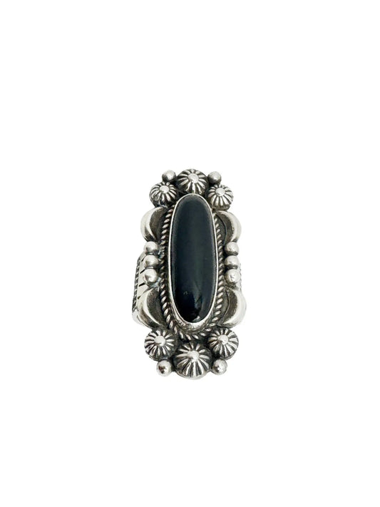 Onyx & Sterling Silver Ring – Size 9.5