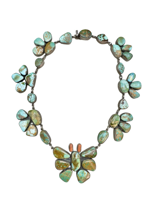 Butterfly Floral Royston Turquoise Necklace