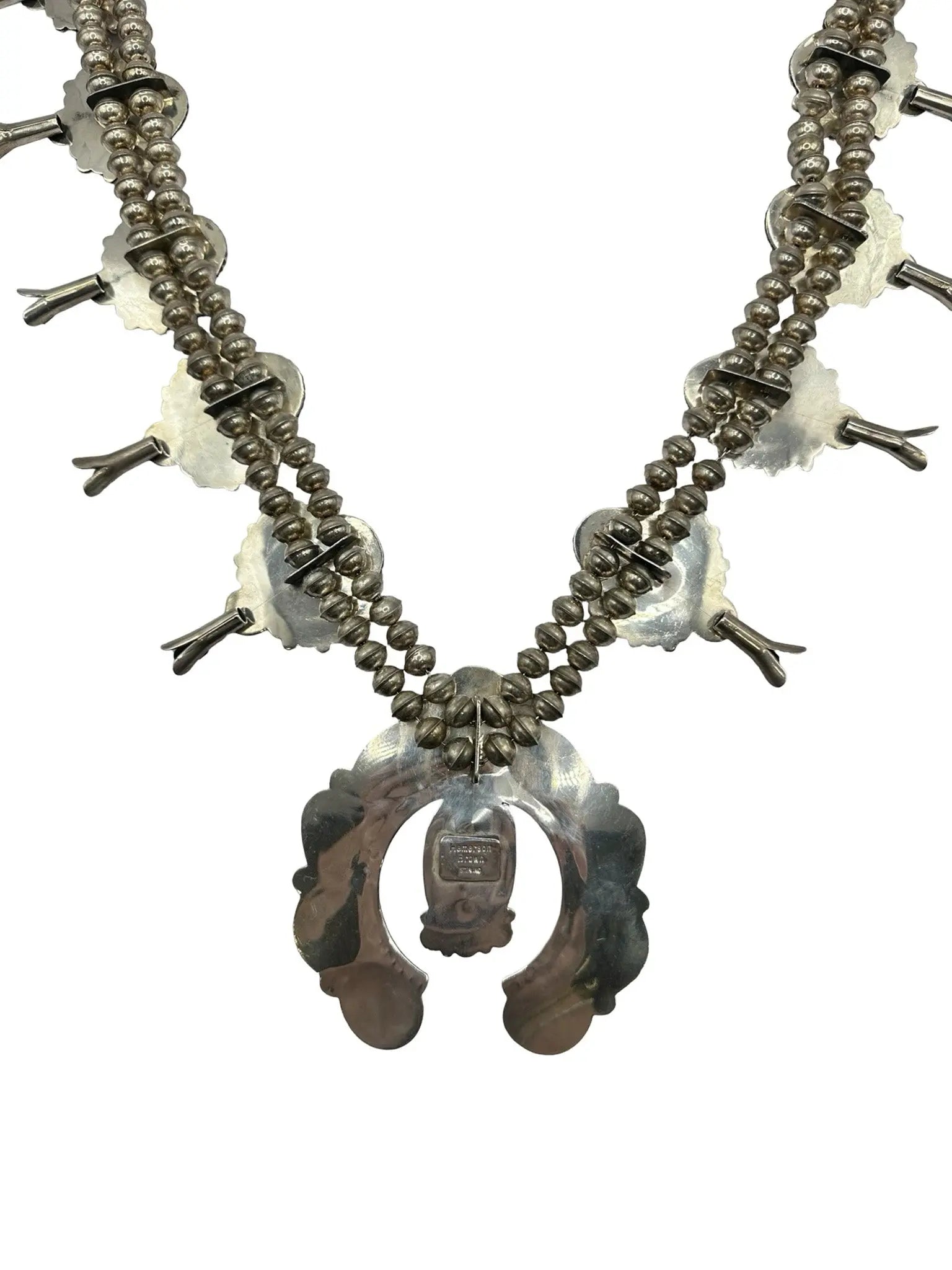 Turquoise & Coral Squash Blossom Necklace