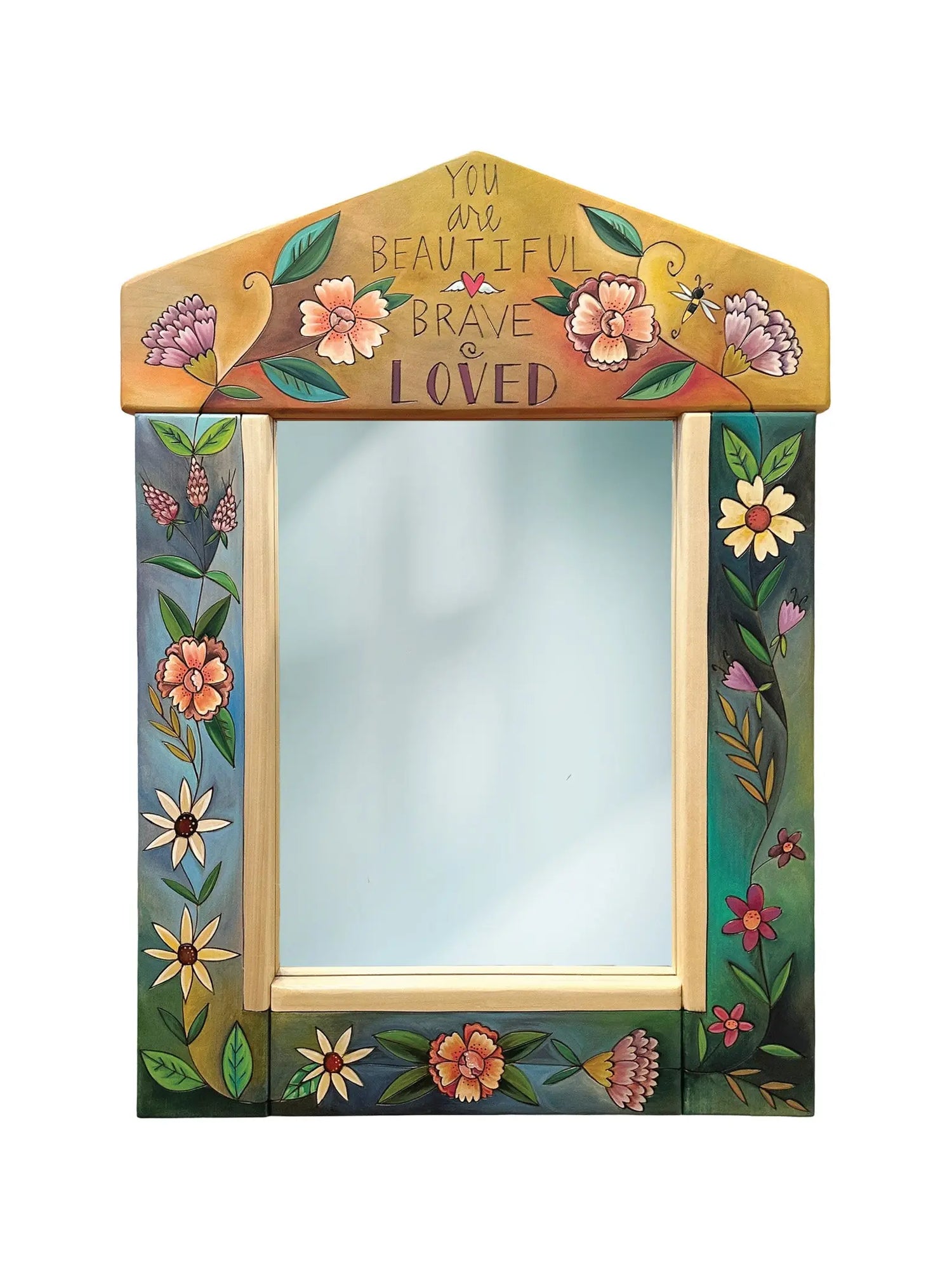 You Are Beautiful Wooden Wall Mirror