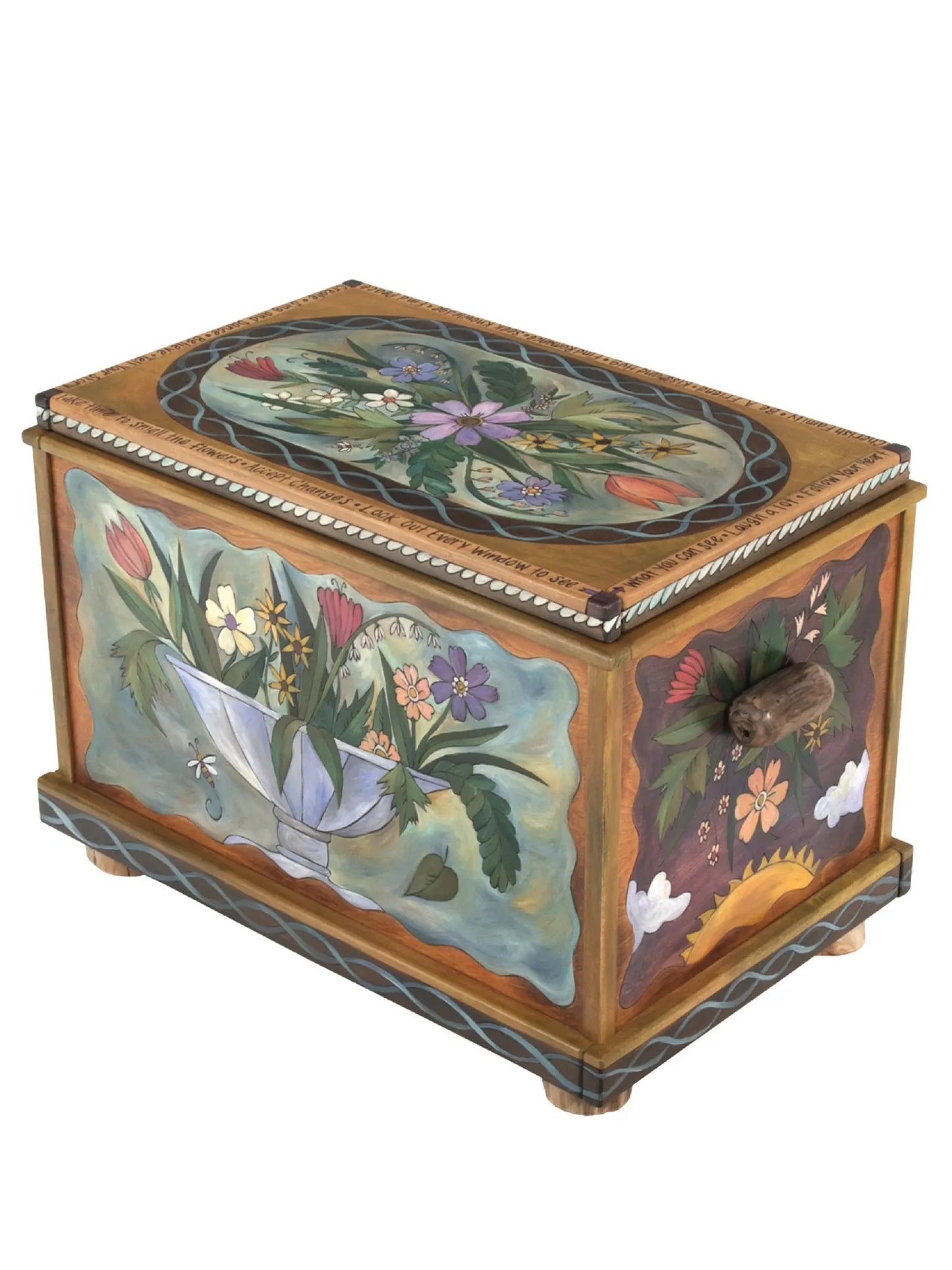 Floral Wood Chest