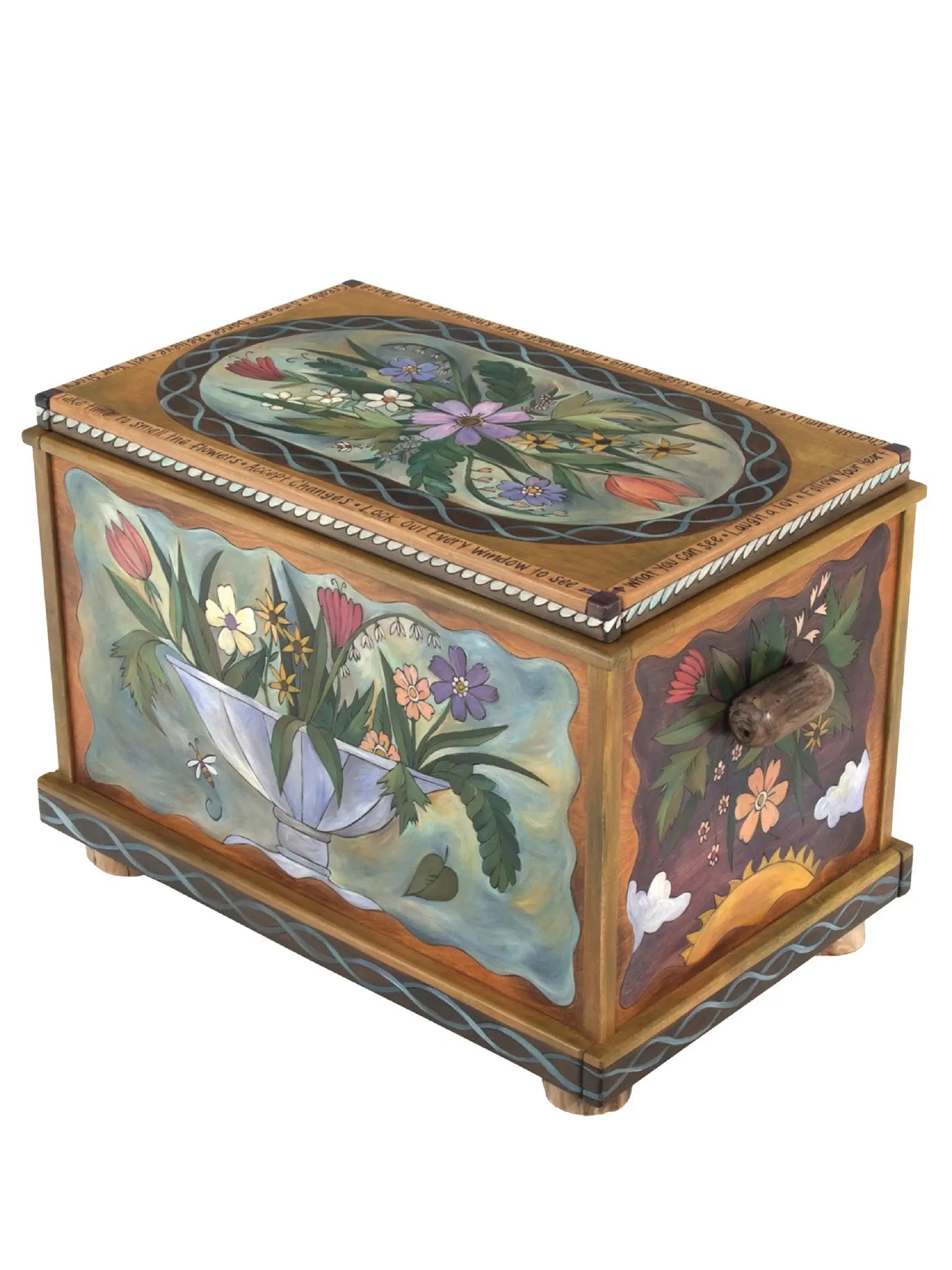 Floral Wood Chest