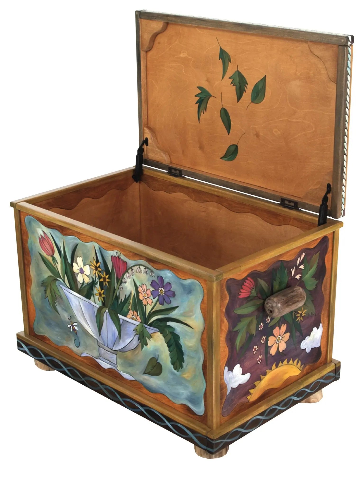 Floral Wood Chest