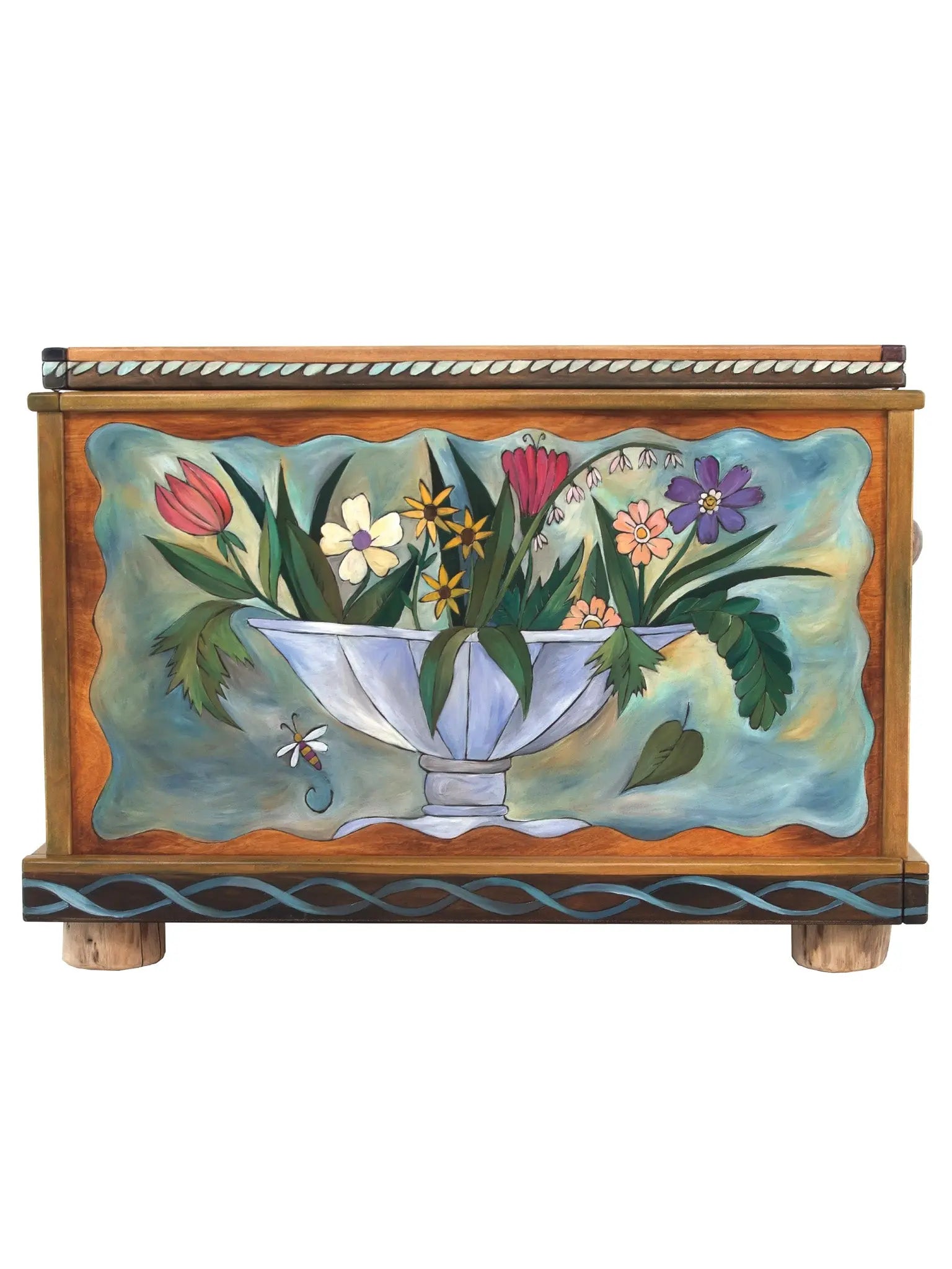 Floral Wood Chest