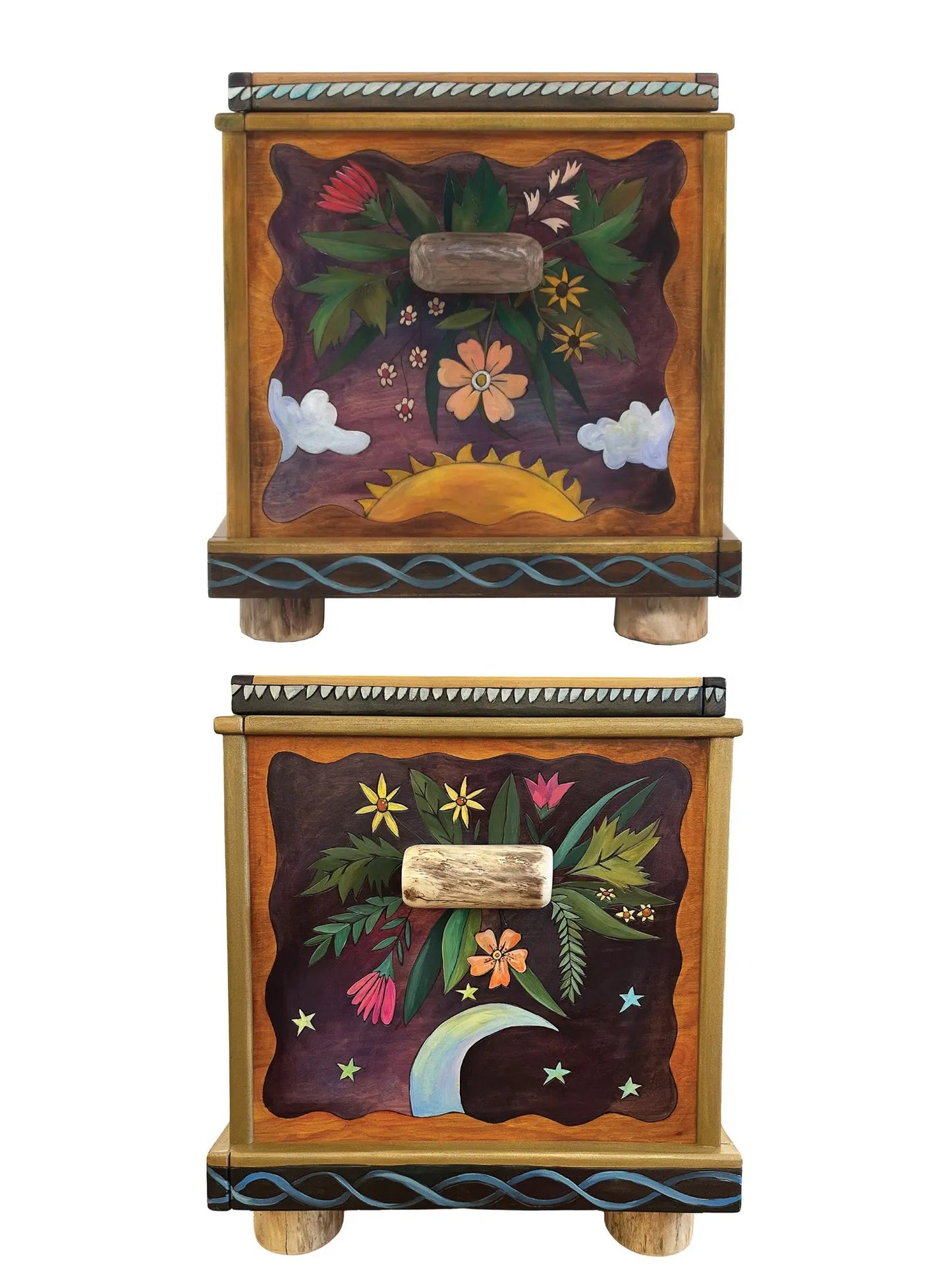 Floral Wood Chest