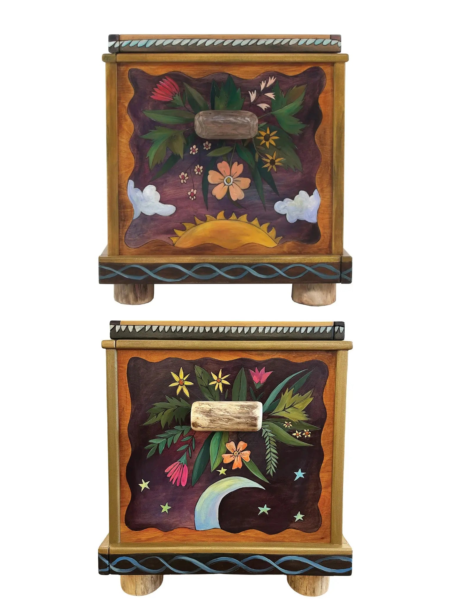 Floral Wood Chest